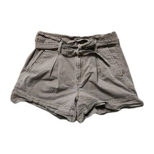 American Eagle Super Stretch Paperbag Shorts Womens Size 4 High Rise Khaki EUC